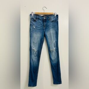 Hollister Blue Ripped Mid-Rise Skinny Jeans, 9R (29W, 30L)